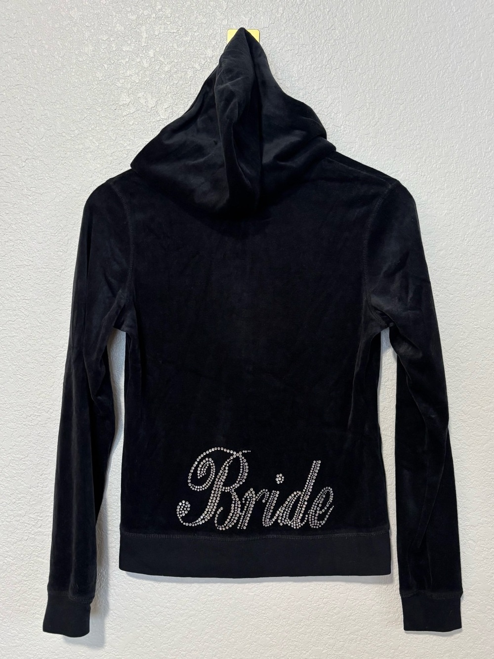 Zenana Outfitters Bride Rhinestone Velour Hoodie | Y2K